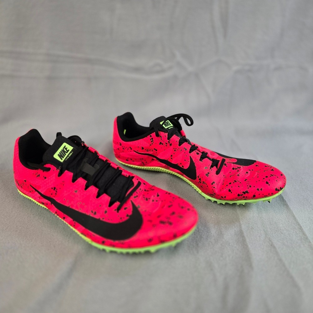 Nike Zoom Rival S‎ Track Field Spikes Pink Black Splatter Mens 12.5